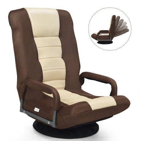 Sillón de suelo para gaming con giro de 360 grados y respaldo plegable y ajustable
