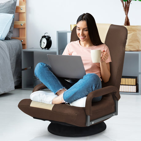 Sillón de suelo para gaming con giro de 360 grados y respaldo plegable y ajustable