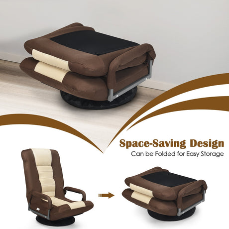 Sillón de suelo para gaming con giro de 360 grados y respaldo plegable y ajustable