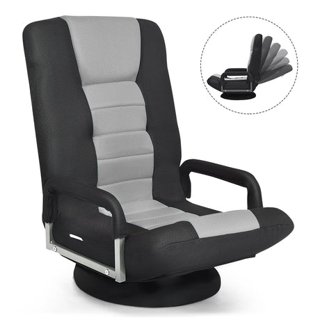 Sillón de suelo para gaming con giro de 360 grados y respaldo plegable y ajustable