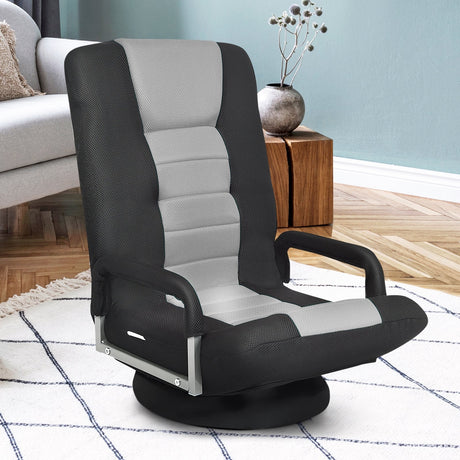 Sillón de suelo para gaming con giro de 360 grados y respaldo plegable y ajustable