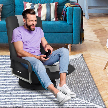 Sillón de suelo para gaming con giro de 360 grados y respaldo plegable y ajustable