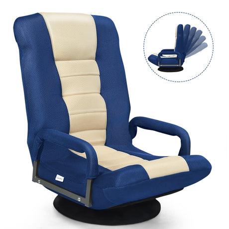 Sillón de suelo para gaming con giro de 360 grados y respaldo plegable y ajustable