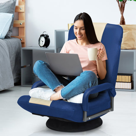 Sillón de suelo para gaming con giro de 360 grados y respaldo plegable y ajustable