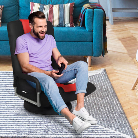 Sillón de suelo para gaming con giro de 360 grados y respaldo plegable y ajustable
