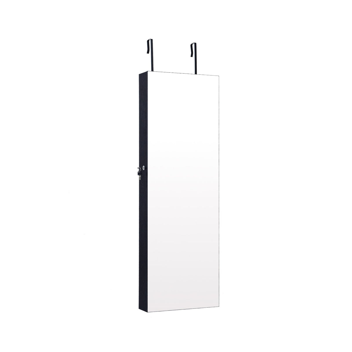 Lockable Storage Jewelry Cabinet with Frameless Mirror