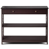 Console Table 3-Tier with Drawer and Storage Shelves
