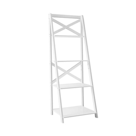 Estantería de escalera de 4 niveles independiente - Blanca