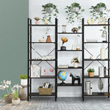 Vintage Triple Wide 5-Tier Bookcase Large Bookshelf Display Storage Shelf