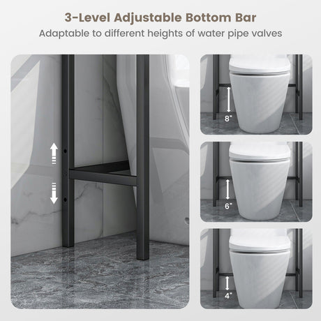 Estante organizador de baño de 3 niveles para colocar sobre el inodoro