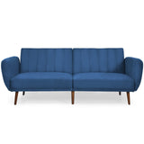 Convertible Futon Sofa Bed Adjustable Couch Sleeper with Wood Legs