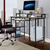 Escritorio para computadora de 47 pulgadas, mesa de estudio con bandeja para teclado y soporte para monitor