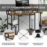 Escritorio para computadora de 47 pulgadas, mesa de estudio con bandeja para teclado y soporte para monitor