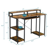 Escritorio para computadora de 47 pulgadas, mesa de estudio con bandeja para teclado y soporte para monitor