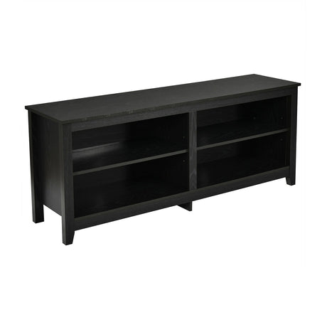 Mueble de TV con 4 compartimentos para televisores de hasta 65 pulgadas con estante ajustable en 3 posiciones de altura