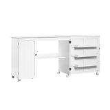Mesa de costura plegable, estantes, mueble de almacenamiento, carrito artesanal con ruedas