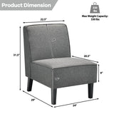 Sillón decorativo moderno sin brazos con patas de madera de caucho