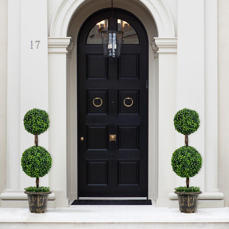 Árbol de bola doble artificial de 36 pulgadas para interior y exterior con protección UV