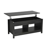 Lift Top Coffee Table with Hidden Storage Compartment and Lower Shelf for Study Room