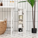 Portarrollos de papel higiénico independiente con 4 estantes y ranura superior para baño - Blanco