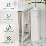 Portarrollos de papel higiénico independiente con 4 estantes y ranura superior para baño - Blanco
