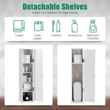 Portarrollos de papel higiénico independiente con 4 estantes y ranura superior para baño - Blanco