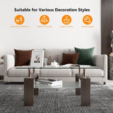 Rectangular Tempered Glass Coffee Table with Shelf