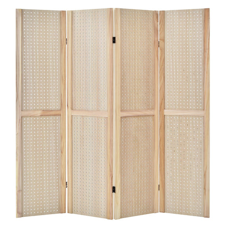 Expositor de pegboard de 4 paneles, 1,5 m de altura, pantalla plegable para manualidades, organizado