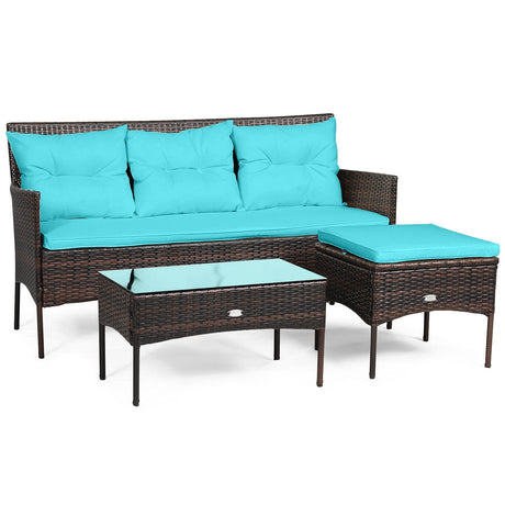 Juego de 3 piezas de muebles seccionales para patio con 5 acogedores