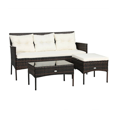 Juego de 3 piezas de muebles seccionales para patio con 5 acogedores