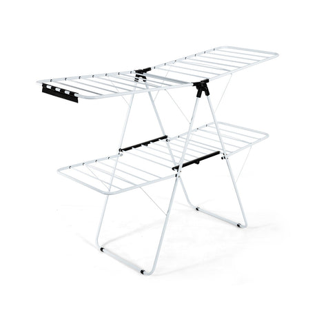 Tendedero Plegable de 2 Niveles con Alas de Gaviota Ajustables