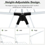 2-Tier Foldable Clothes Drying Rack with Adjustable Gullwing