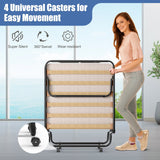 Cama Plegable Portátil con Colchón de Espuma Viscoelástica y Estructura de Metal Resistente Hecho en Italia