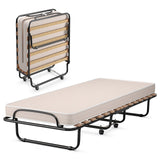 Cama Plegable Portátil con Colchón de Espuma Viscoelástica y Estructura de Metal Resistente Hecho en Italia