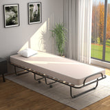 Cama Plegable Portátil con Colchón de Espuma Viscoelástica y Estructura de Metal Resistente Hecho en Italia