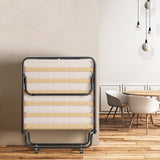 Cama Plegable Portátil con Colchón de Espuma Viscoelástica y Estructura de Metal Resistente Hecho en Italia