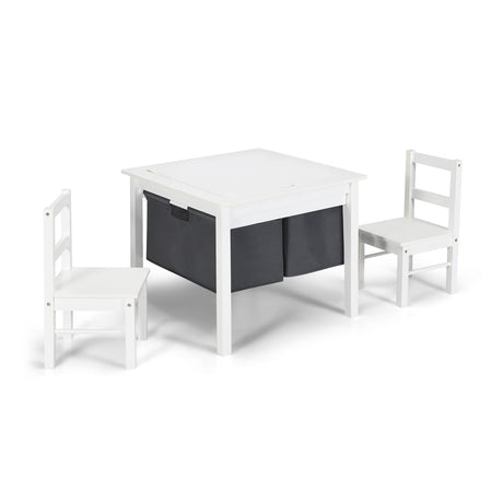 Juego de mesa de actividades 2 en 1 para niños y 2 sillas con mesa de bloques de construcción con almacenamiento