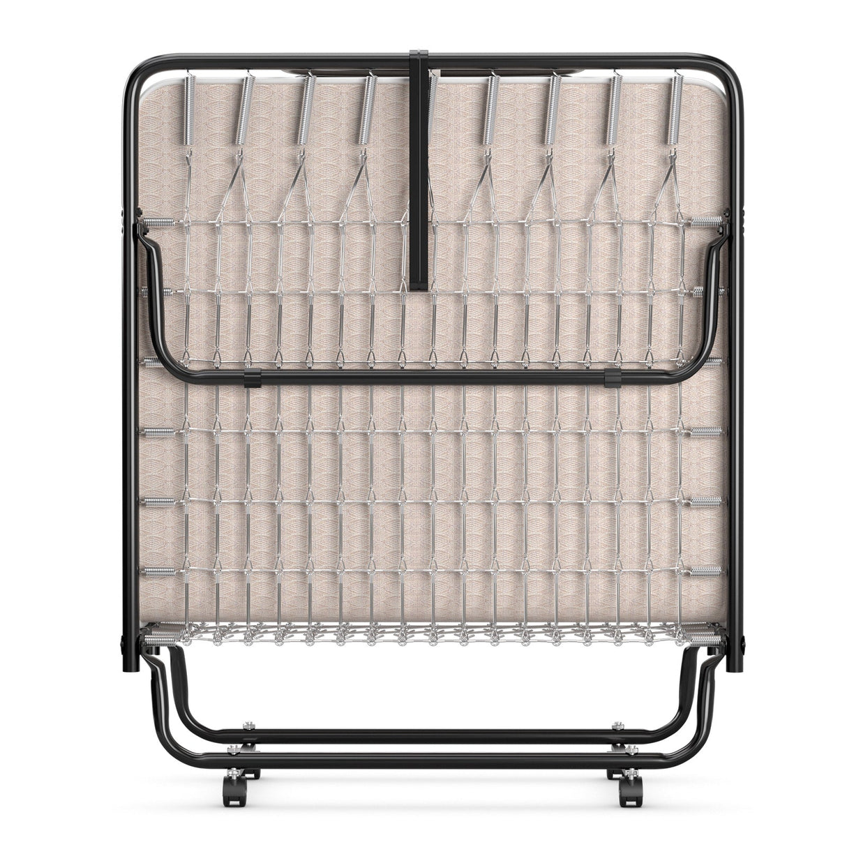 Rollaway Guest Bed with Sturdy Steel Frame and Memory Foam Mattress Made in Italy