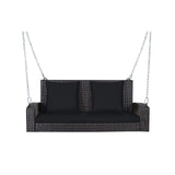 2-Person Patio Rattan Porch Swing with Cushions