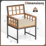 Juego de 6 sillas de comedor para patio, de madera de acacia con cojines