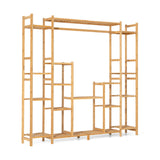 9-Tier Bamboo Plant Stand with Hanging Rack