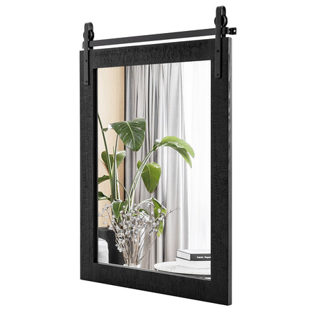 Espejo de pared de 30 x 22 pulgadas con marco de madera