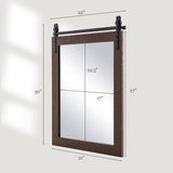 30 x 22 Inch Wall Mount Mirror with Wood Frame