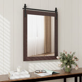 30 x 22 Inch Wall Mount Mirror with Wood Frame