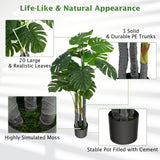 4 Feet Artificial Tree Artificial Monstera Palm Tree Fake Plant