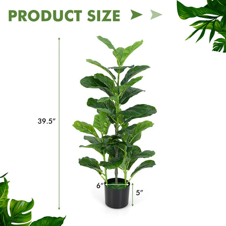 Paquete de 2 ficus lyrata artificiales para interior y exterior