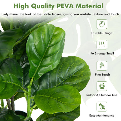 Paquete de 2 ficus lyrata artificiales para interior y exterior