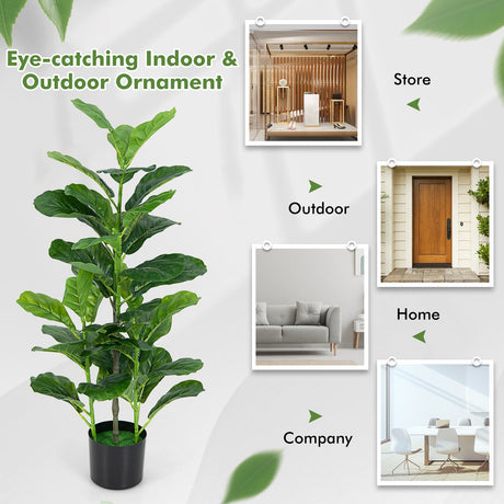 Paquete de 2 ficus lyrata artificiales para interior y exterior