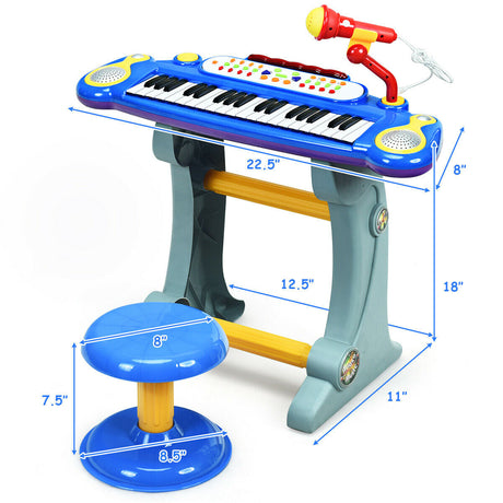 Teclado electrónico de 37 teclas, piano de juguete para niños