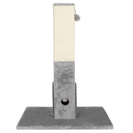 Rascador para gatos de 31 pulgadas de alto con cuerda de sisal y 2 pelotas de felpa - Gris